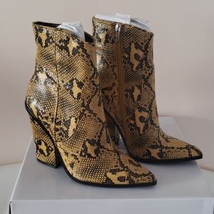 Rarely Yellow Snake Print Ankle Boot